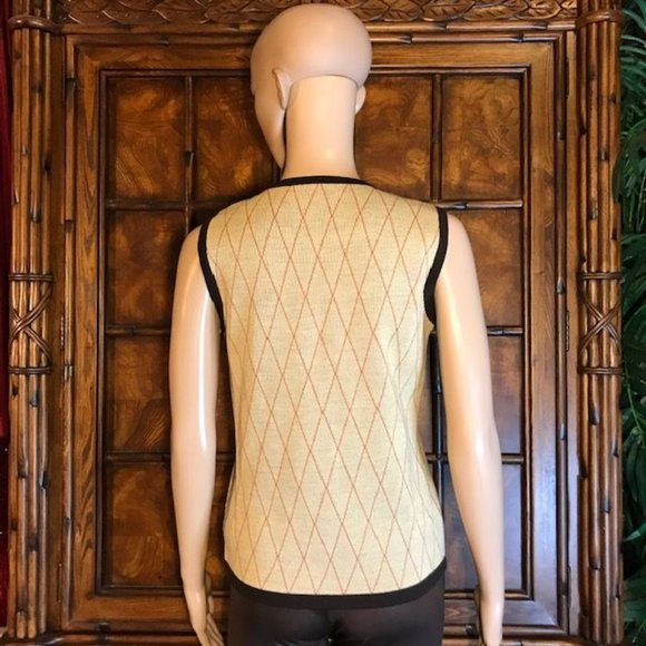 NWOT Kasper Argyle Sweater Knit Tank - Picture 2 of 7
